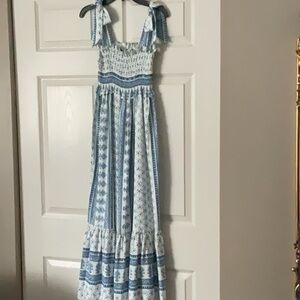 Zara Blue and White Maxi Dress
